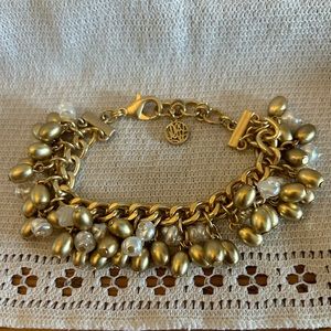 Matte Gold & Pearl Beaded Bracelet